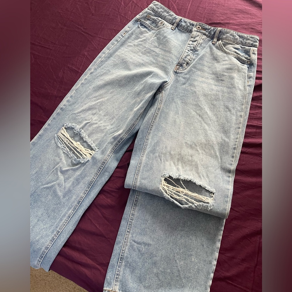Jessica Simpson Blue Relaxed Jeans with Distressed Details